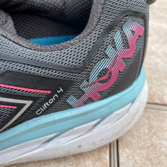 Running Shoes Hoka One One Clifton 9 Large D Blue Pink Women  Hoka One One Clifton Bright Blue Teal Pink Running